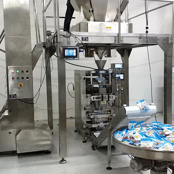 A complete Smartpack line with a multihead weigher and VFFS machine