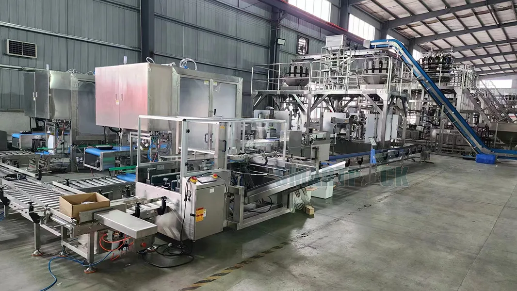 Frozen seafood packaging automation line