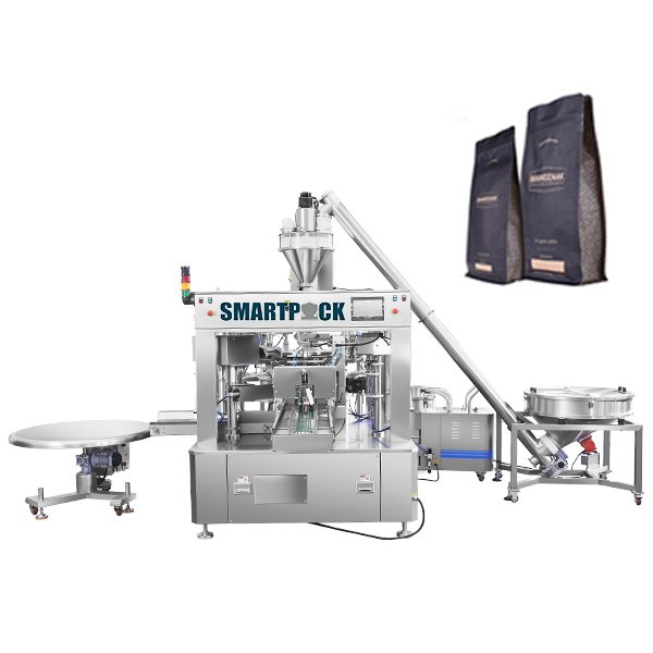 Premade pouch packaging machines for coffee powder
