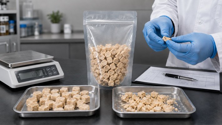 freeze-dried pet food packaging breakage test